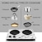 Cusimax Electric Double Hot Plate, Infrared Ceramic Electric Cooktopl, White Marble CMIP-C180-WS - alternate 3